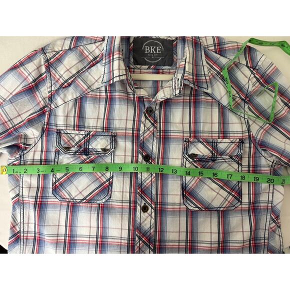 BKE Western Plaid Shirt - Rodeo Ready Style - M - Picture 9 of 14